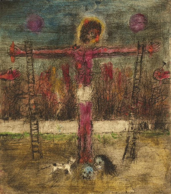 Bohuslav Reynek – Ukřižování za zahradou 