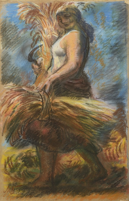 Max Švabinský – Žnečka (studie k obrazu Žně) 