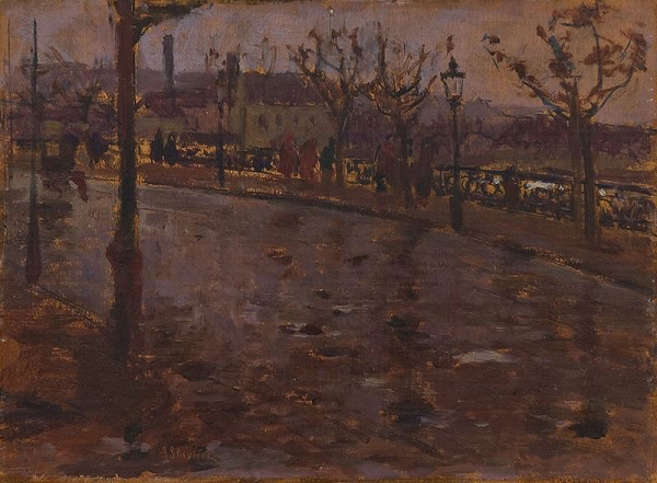 Antonín Slavíček – Nábřeží v dešti 