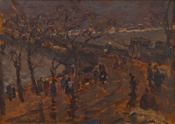 Antonín Slavíček – Příjezd na most 