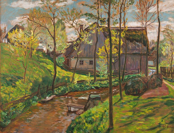 Antonín Hudeček – Mlýn na potoce z jara 