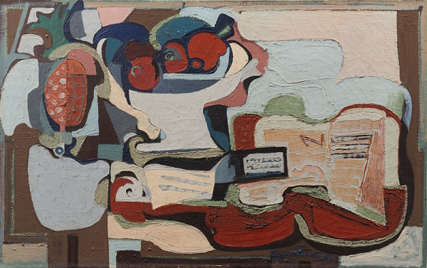 Emil Filla – Zátiší s kytarou a ovocem 