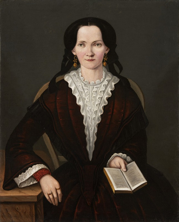 Neznámý český autor – Portrét dámy s knihou 