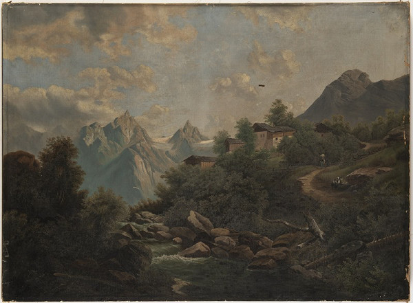 Neznámý malíř – Alpská krajina 