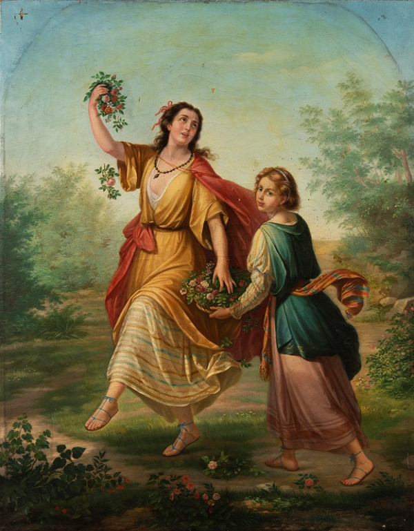 Giuseppe Fattori – Flora se svou družkou rozhazuje květiny 