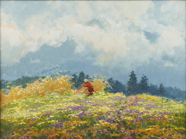 Karel Langer – Žně na Javorině v Tatrách 