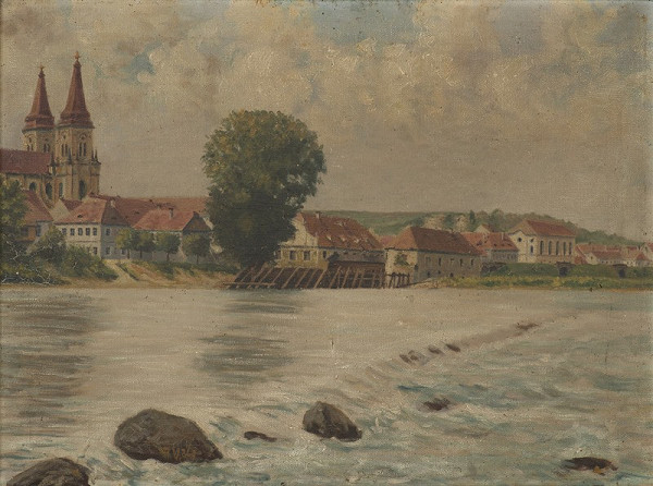 A. Veselý – Pohled na Roudnici od Labe 