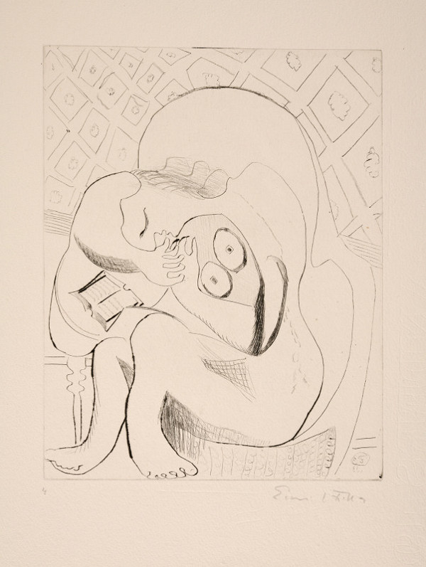 Emil Filla – Žena čtoucí knihu u stolku (z cyklu Ženy) 