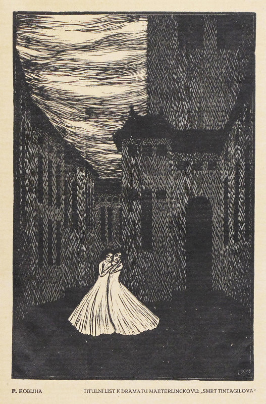 František Kobliha – Titulní list k Maeterlinckovu dramatu „Smrt Tintagilova" 