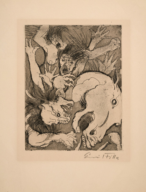 Emil Filla – List 1. (Kůň a ženy přepadené šelmou) 