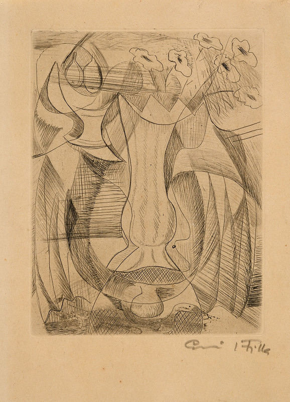 Emil Filla – Váza s květy (Zátiší s vázou květin a podnosem) 