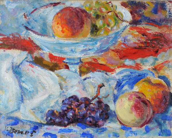Vincenc Beneš – Zátiší s broskvemi a hrozny 