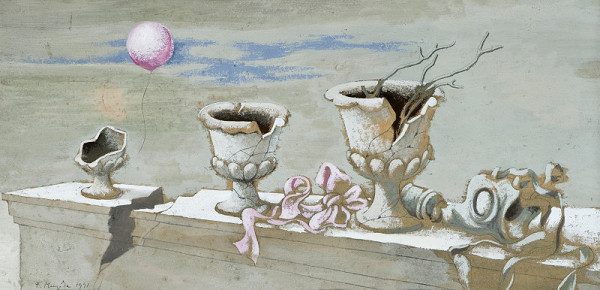 František Muzika – Zátiší s vázami a maskou 