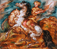 Antonín Procházka – Jezdec napadený lvicí 