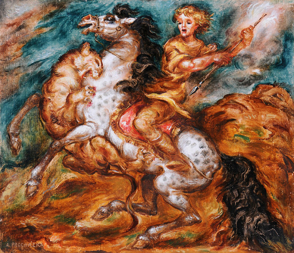 Antonín Procházka – Jezdec napadený lvicí