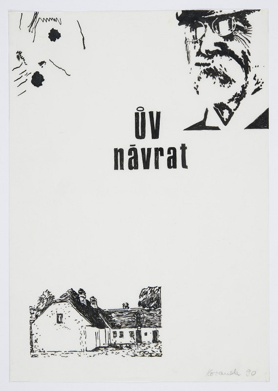 Jiří Kovanda – Bez názvu (list katalogu výstavy Na bidýlku - originál) 