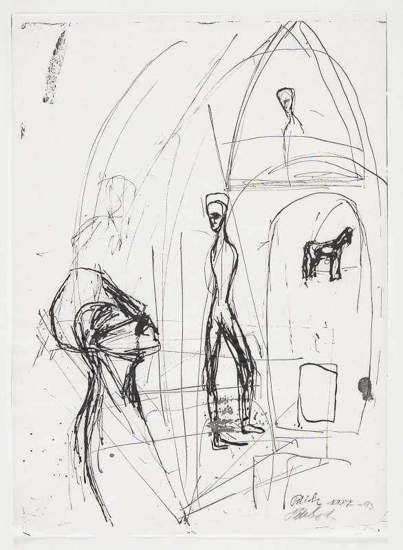 Jiří Petrbok – Kresba 4 (List katalogu J. P. Útržky skutečnosti 1993) 