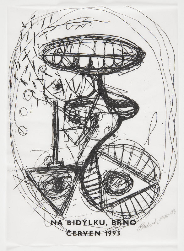 Jiří Petrbok – Kresba 7 (List katalogu J. P. Útržky skutečnosti 1993) 