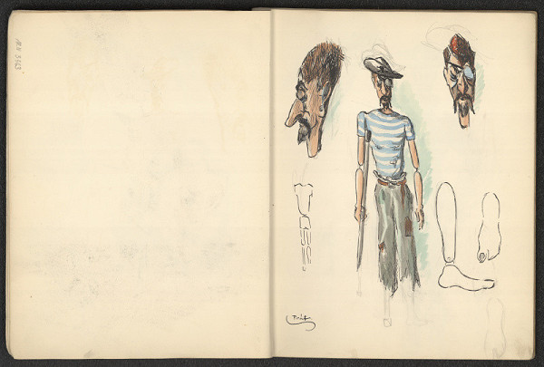 Jiří Rathouský – kresba ve skicáři  - pirát 