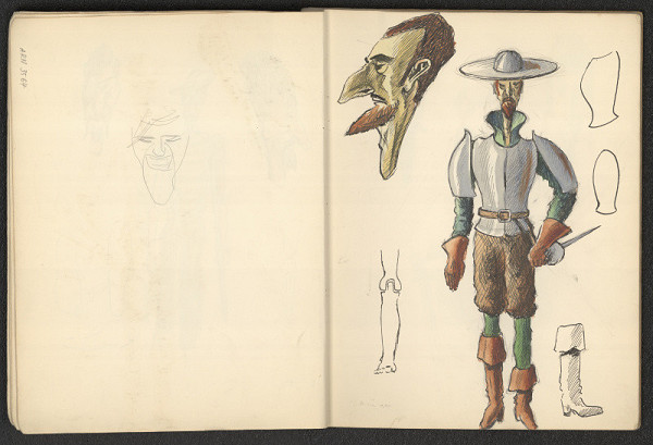 Jiří Rathouský – kresba ve skicáři  - Don Quijote 