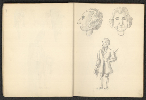 Jiří Rathouský – kresba ve skicáři  - šlechtic 