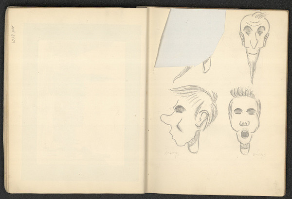 Jiří Rathouský – kresba ve skicáři  - karikatury 