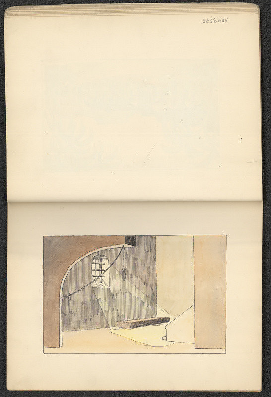 Jiří Rathouský – kresba ve skicáři  - cela s oprátkou 