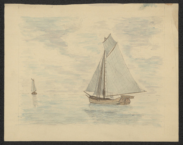 Jiří Rathouský – kresba - plachetnice 