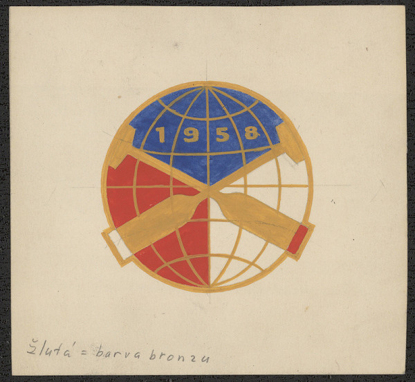 Jiří Rathouský – Logo veslařského závodu 1958. Sport 