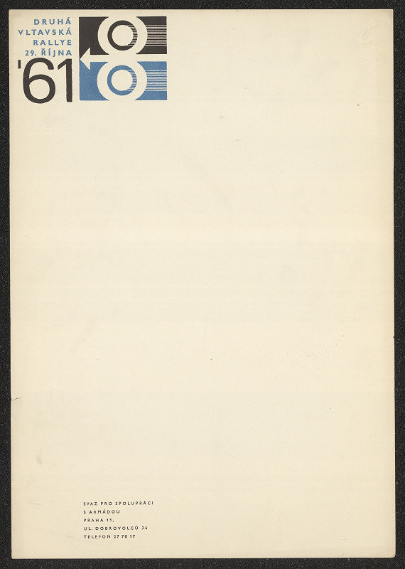 Jiří Rathouský – Logo Rallye Vltava. Druhá vltavská rallye ˇ61 