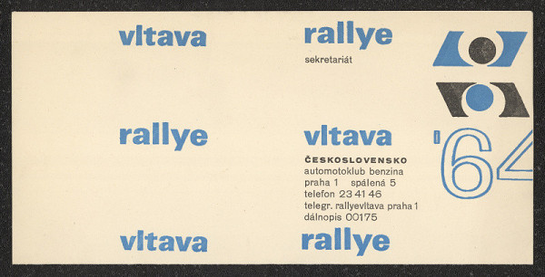 Jiří Rathouský – Logo Rallye Vltava ´64. (dopisní papír s logem) 