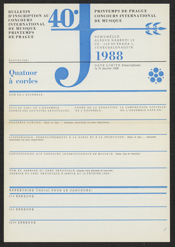 Jiří Rathouský – 40. Printemps de Prague. Quatour á Cordes 