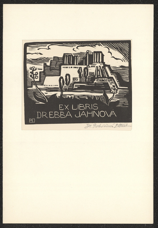 Helena Bochořáková-Dittrichová – Exlibris dr. Ebba Jahnová 