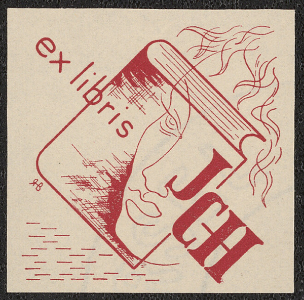 Hana Bruknerová Roušarová – Ex libris J. CH (Jiří Charvát) 