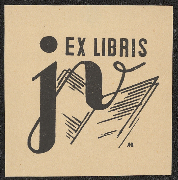 Hana Bruknerová Roušarová – Ex libris J V (Josef Verich) 