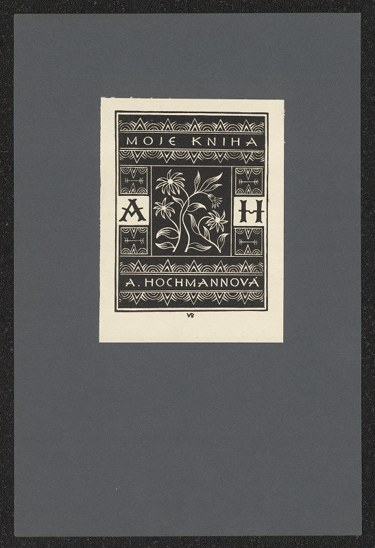Vladislav Burda – Moje kniha A. Hochmannová. in Vl. Burda: Soubor dvanácti ex libris. Původní dřevoryty 1923 
