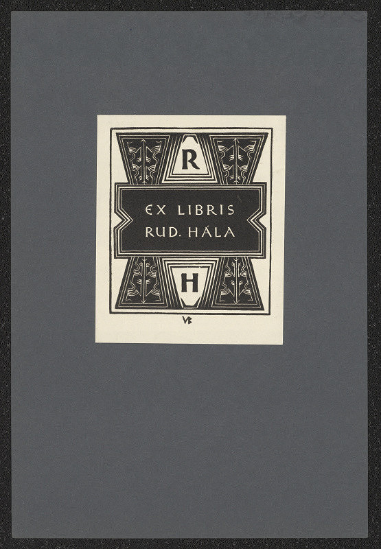 Vladislav Burda – Ex libris Rud. Hála. in Vl. Burda: Soubor dvanácti ex libris. Původní dřevoryty 1923 