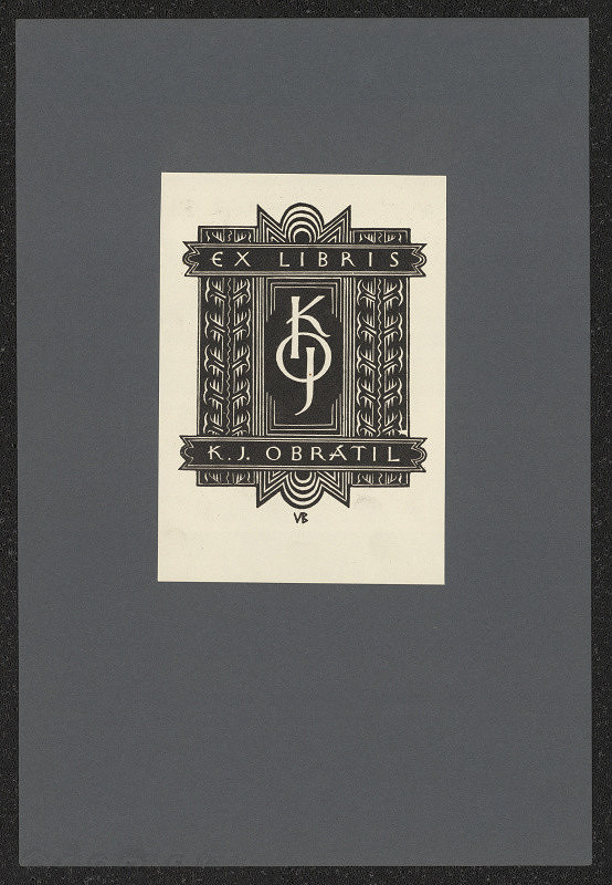 Vladislav Burda – Ex libris K. J. Obrátil. in Vl. Burda: Soubor dvanácti ex libris. Původní dřevoryty 1923 