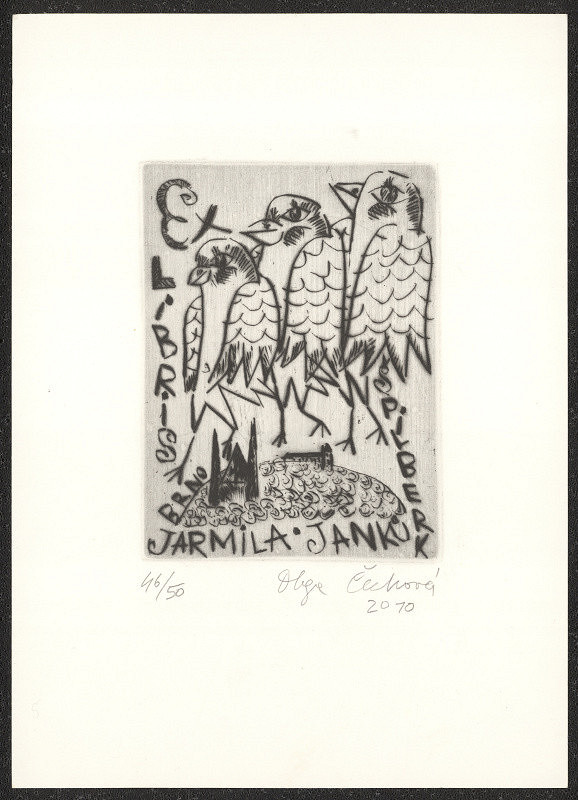 Olga Čechová – Ex libris Jarmila Janků. Špilberk 