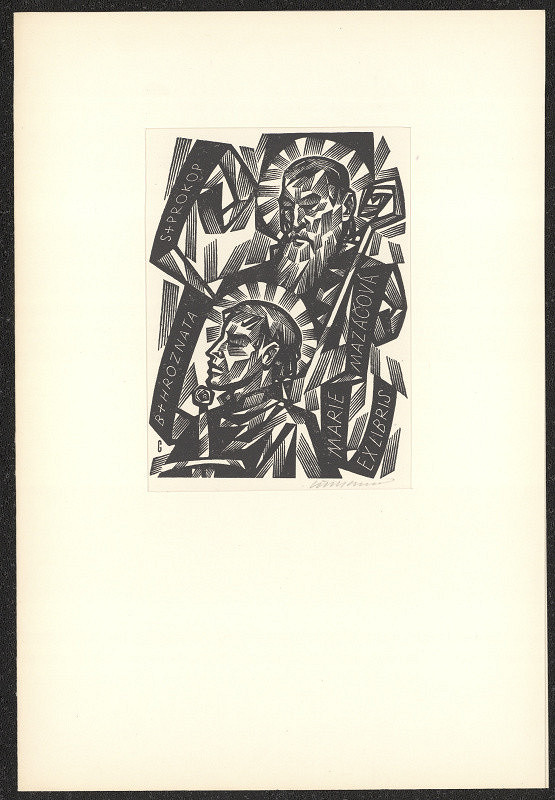 Vojtěch Cinybulk – Ex libris Marie Mazáčová. B.Hroznata, S.Prokop 