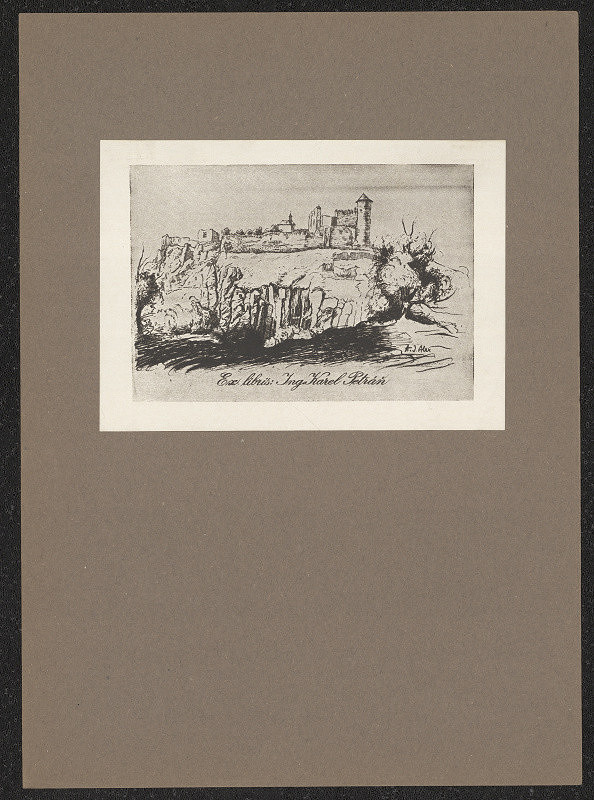 Adolf J. Alex (vl.jm. Adolf Jelínek) – Ex libris Ing.Karel Petráň 