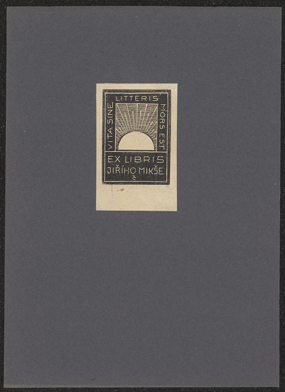 Bohumír Čáp – Vita Sine Litteris Mors est ex libris Jiřího Mikše 