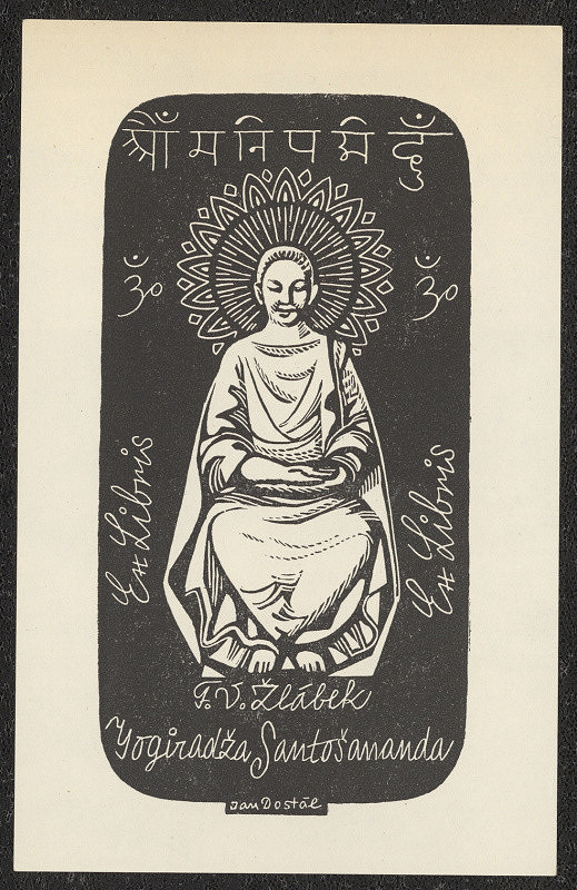 Jan Dostál – Ex libris F. V. Žlábek, Jogiradža Jantošananda 