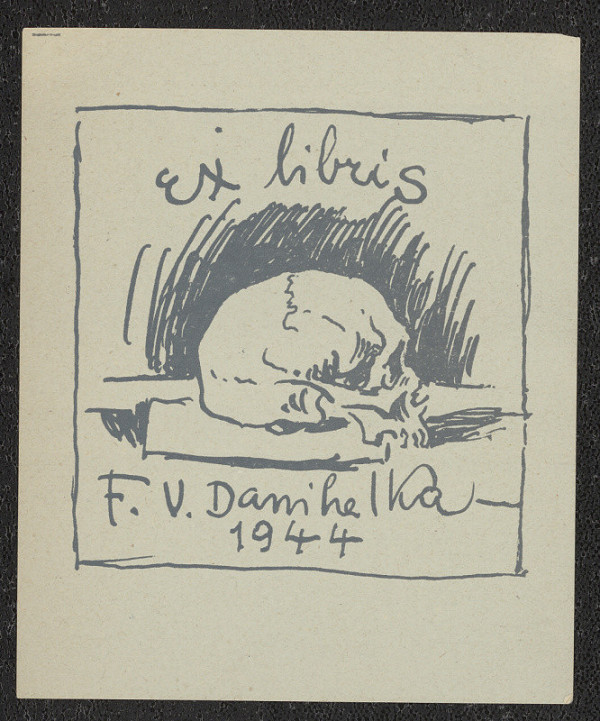 František Vincenc Danihelka – Ex libris F.V. Danihelka 1944 