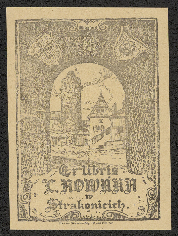 Jarko Dvořák Šumavský – Ex libris L. Nováka v Strakonicích 