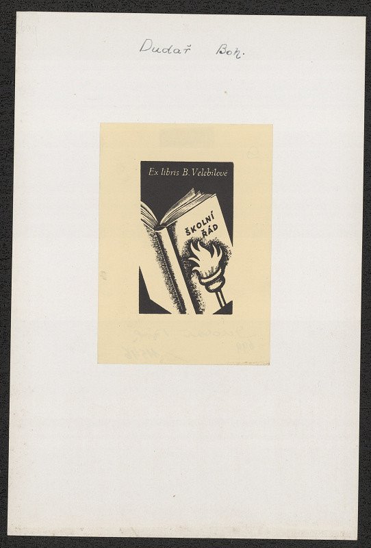 Bohumil Dudař – Ex libris B. Velebilové 