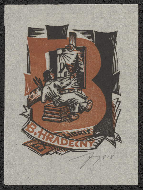 Vítězslav Fleissig – Ex libris B. Hradečný 