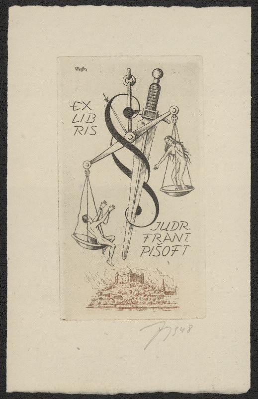 Vítězslav Fleissig – Ex libris JUDr. Frant. Pišoft 