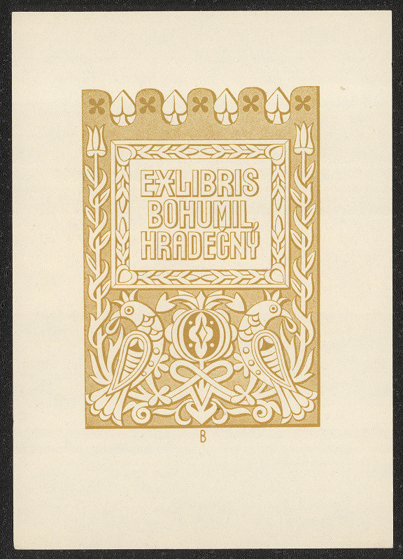 Josef (Jožka) Baruch – Ex libris Bohumil Hradečný. in Čtrnáct nových knižních značek Jožky Barucha. sv. II. 1941 