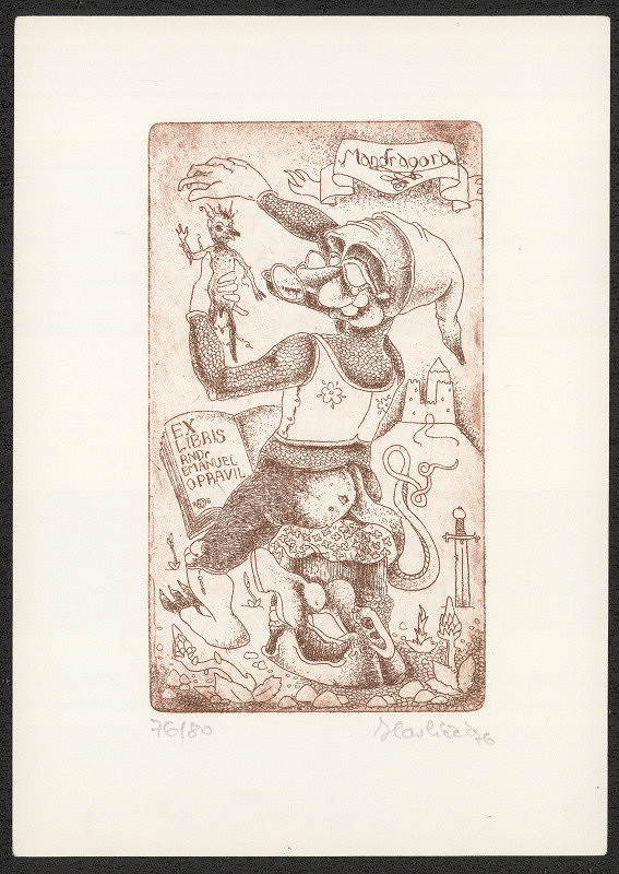 Jiří Havlíček – Ex libris RNDr. Emanuel Opravil 